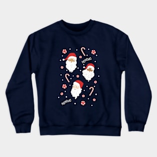 Peppermint Santas on Vivid Teal Crewneck Sweatshirt